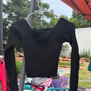 Black Ribbed Women's Sweater